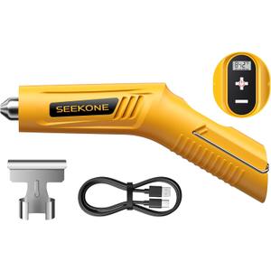 SEEKONE Cordless Mini Heat Gun with 4-Temp Settings (Up to 842F/450C) and Memory Function, 3.6V Lithium Hot Air Gun, USB Charge with Reflector Nozzle for Crafting, Resin Heating and Shrink Wrapping