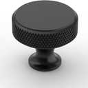 Amerdeco 10 Pack Matte Black Knurled Cabinet Knobs Kitchen Cabinet Handles for Drawer Dresser, Cupboard and Wardrobe ZH0036
