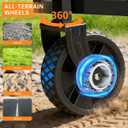 Collapsible Wagon Cart, 380LBS Heavy Duty Utility Wagons with All-Terrain Wheels, Foldable Grocery Carts for Gardening, Shopping, Beach, Camping, Blue