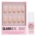 Glamnetic Press On Nails & Brush On Nail Glue Bundle - Goal Digger | Glossy, Semi-Transparent, Short Round Nails, Reusable | Super Strong Nail Glue | Mess-Free, Durable & Long-Lasting