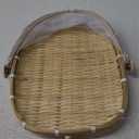 BESTOYARD Bamboo Winnowing Pan - Multi-Functional Food Cover with Mesh for Outdoor Picnics Lightweight and Portable Fruit Basket for Safe Food Storage and Protection