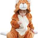 Unisex Baby Costume,Baby Flannel Animal Halloween Onesie Costume Home Clothing (Brown)