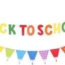 25 PCS Welcome Back to School Banner - Happy 9.78 Feet Pennant Sign Reusable Classroom Decoration with Vibrant Colors & Durable Material for First Day Kindergarten Preschool Party