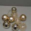 Halloscume 12 Pcs 3.15'' Christmas Ball Ornaments Clear Matte Shiny Hanging Christmas Baubles Plastic Ornament Ball for Xmas Tree Decoration Wedding Holiday Party Gift Home Decor(Champagne)