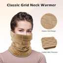 Adults Knit Thermal Neck Warmer Gaiter | Windproof Fleece-Lined Face Mask | Unisex Winter Scarf for Work & Ski Gear (Brown)