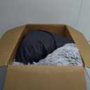 BedStill 36 inches Donut Dog Bed for Large Dogs - Calming Fluffy Round Pet Bed with Removable & Washable Cover, Fits up to 80 lbs Pets (Dark Grey, Large)