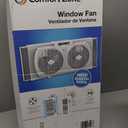 Comfort Zone 9-Inch 3-Speed Reversible Twin Window Fan Dual Blade Window Exhaust Fan with Auto-Locking Expanders, 22.25" to 33" Wide Tabletop Feet & Removable Bug Screen included
