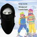 YQXCC Kids Winter Hats Balaclava Ski Mask Windproof Warm Adjustable with Fleece Lining Hat for Boys Girls (Black+blue)