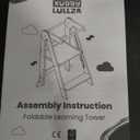 Foldable Toddler Tower - Space-Saving Folding Step Stool for Kitchen Counter, Step Stool Foldable Design, Wooden Kitchen Step Stool for Kids, White