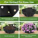 HKZ Hanging Planter Basket Liners - 6 Pack 14 Inch Round Fabric Liners for Hanging Baskets, Replacement Coco Fiber Liner, Durable Non-Woven Liners for Hanging Baskets Planters Flowers, Plants (Black)