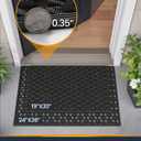 Front Door Mat Outside Entrance with Drainage, 24x36 Rubber Non Slip Dirt Trap Outdoor Doormat, Heavy Duty Waterproof Entry Mat for Entryway Patio, All Black