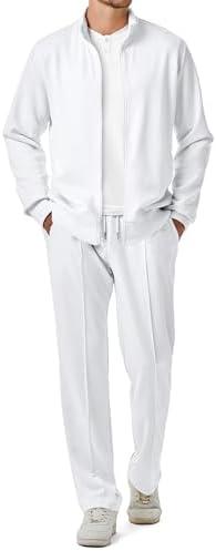 JMIERR Men's Sweatsuit Tracksuit 2 Piece Set Full Zip Casual Jogging Suits with Jogger Jackets and Pants Warm Up Outfits Size L