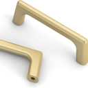 Asidrama 10 Pack 3 Inch(76mm) Brushed Gold Cabinet Pulls Cabinet Handles Cupboard Handles Kitchen Cabinet Hardware for Cupboard Drawer Pulls (3" Hole Center)