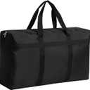 Extra Large Moving Bags with Strong Zippers, Storage Bags with Carrying Handles, Duffle Bag Packing Bags for Moving, Storage, Travel and Camping, Storagebag Totes for Space Saving (1 Pack, Black)