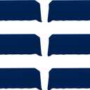 BRILLMAX 6 Pack Navy Blue Tablecloths 90 x 156 Inch for 8ft Rectangle Tables - 150 GSM Polyester Fabric, Floor Length Drop, Water, Stain & Wrinkle Resistant Cloth Cover for Wedding Reception Banquet