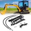 L-Shaped Bracket Hydraulic Thumb Clip fits for Typhon,Agt Mini-Excavators up to 3 Tons and L-Bracket Classic Mini-Excavators 3-Hole Hydraulic Thumb Attachment with 2*M14 Hoses and Screws