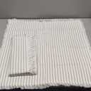 Striped Farmhouse Throw Pillow Covers 24X24 Set of 2 Boho Pillow Cover with Fringe Tassel Chic Cotton Decorative Pillows Modern Neutral Square Cushion Pillowcase for Sofa Couch Bed, Khaki