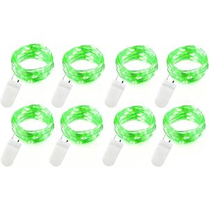 VOOKRY 8 Pack 30 Led Fairy Lights Battery Operated String Lights - 10 ft Green Waterproof Silver Wire Firefly Starry Moon Lights for DIY Crafts Party Wedding Centerpiece Table Christmas Decorations