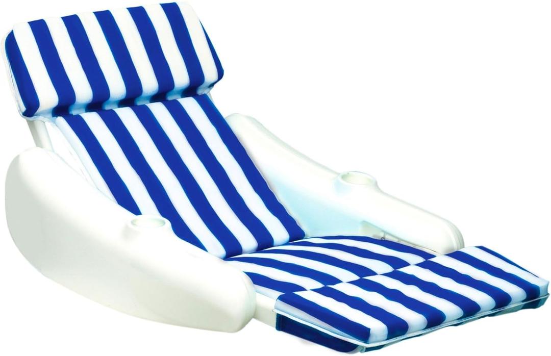 SWIMLINE ORIGINAL 10010M Sunchaser Padded Luxury Lounge Chair Pool Float | Molded Frame & Pontoon Design | Pool Floats Adult | Pool Lounger | Pool Accessories | Pool Chairs and Lounges For In Pool (Classic Sling (Extra Padded))