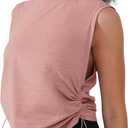 Women's Workout Tank Tops 2025 Summer Yoga Shirts Athletic Top Gym/Running Cropped Tank Tops (Pink, L)