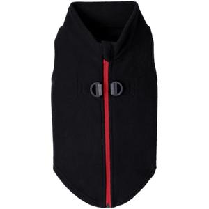 Gooby - Zip Up Fleece Vest, Fleece Jacket Sweater with Zipper Closure and Leash Ring, Black, Medium (Medium chest (~17.5"))