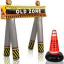 ArtCreativity Old Zone Inflatable Barricade + Cone for Over The Hill Party Decorations, 40th, 50th, 60th Birthday Decorations, 100 Days of School Costume Accessories