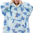 Giggling Getup Wearable Blanket Hoodie for Adults Gifts for Teen Girls Sister Women Sherpa Fleece Printed Hooded Blanket Sweatshirt Warm Cozy with Pocket & Sleeves Sky Blue Koala