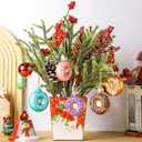 6 Pack Christmas Cupcake Ornaments Glass Christmas Tree Donut Hanging Ornaments Mini Glass Blown Cupcake Donut Dessert Decor Set for Xmas Tree Pendant Home Birthday Party Decoration(Donut Style)