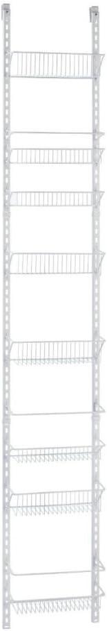 ClosetMaid Adjustable Organizer Rack with Baskets Wall or Over Door Mount, for Kitchen, Pantry, Utility Room, Closet, 12 in. W, White Finish, Inch