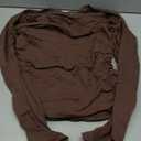 QINSEN Long Sleeve Square Neck Tops for Women Double Lined Side Ruching Going Out Shirts Basic Tee, Medium