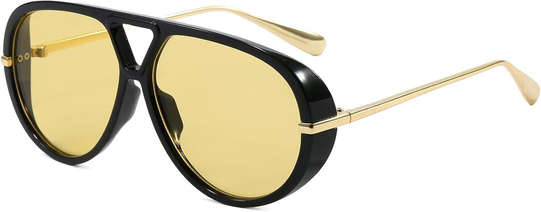 AIEYEZO Oversized Aviator Sunglasses Women Men Fashion Retro Big Frame Sun Glasses Designer Ladies Shades