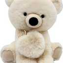 Holiday Home 10-Inch Plush Bear with Keychain - Ivory
