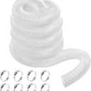 2 1/2" x 30' PVC Dust Collection Hose, Puncture Resistant Fume Collection Hose with 8 Pieces Stainless Steel Clamps, Clear Dust Collector for Woods Debris (2.5 Inch  30 Feet)