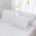 Shunjie Pillow Cases - King Size Set of 4-1800 Thread Count Ultra Soft White Pillowcases - Wrinkle Resistant Pillow Covers with Envelope Closure - 20" x 40"