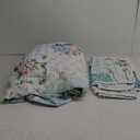 Joyreap 3 Pieces Floral Patchwork Quilt Set Queen, Blue n White Flowers Design, Soft n Cozy Microfiber Quilt, Bedspread Bed Cover for All Season, 1 Quilt and 2 Pillow Shams- 90x90 inches