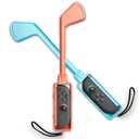 Nargos Golf Culb for Nintendo Switch 2 Joy-Con Controller, Sports Game Accessories for Mario Golf-Super Rush (2 Pack) (Blue Orange, Switch 2)