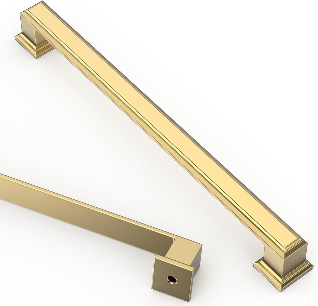 Asidrama 10 Pack 7.5 Inch(192mm) Brushed Brass Cabinet pulls Kitchen Cabinet Handles, Cabinet Pulls Kitchen Cabinet Hardware for Cupboard Drawer Pulls 2044