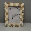 Handicrafts Home 5 by 7 Brown Picture Frame, Handmade Scallop pattern Bone inlay Photo Frame for Wall & Tabletop, Boho Farmhouse Vintage Home Decor, Gallery Wall Decor, Family Picture Frame Fall decor