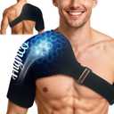 Shoulder Ice Pack Wrap for Rotator Cuff and Arm,Reusable Compression Cold Brace for Pain Relief & Muscle Relaxation,Tendonitis,Swelling,Discomfort After Surgery,Hot &Cold Therapy Ice Pack for Shoulder (XLarge-Black)