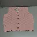 Womens Sleeveless Sweater Vest Button V Neck Knit Trendy Casual Summer Cardigan with Pockets (XL, Light Mauve