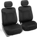 FH Group Car Seat Cover Cushion - 2 Pack Seat Covers for Cars Trucks SUV, Solid Black Neosupreme Car Seat Cushions, Waterproof Car Seat Cover Cushion, Universal Fit Car Seat Protector