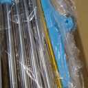 Carpet Rake for Pet Hair Removal - Reusable Pet Hair Remover, 60 Adjustable Long Handle Cat Dog Carpet Rake Scraper with Patented Design, Dog Hair Rake Brush for Rugs, Mats (Blue)