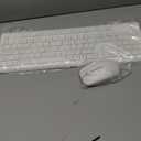 Wireless Keyboard and Mouse Combo, Full-Size Silent Ergonomic Keyboard and Optical Mouse, Long Battery Life, 2.4GHz Lag-Free Cordless Mice Keyboard for Computer, Mac, Laptop, PC, Windows(White)