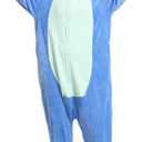 Unisex Adult Animal Onesie Pajamas, Mens Womens Flannel Halloween Cosplay Costume/Homewear/Sleepwear (Medium, Blue)