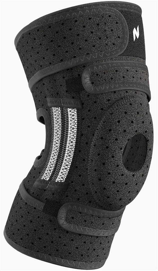 NEENCA ELITE Knee Brace for Men & Women - Open-Back Knee Support with Side Stabilizers & Patella Support for Meniscus Tear, Arthritis Pain, Injury Recovery, Running, Sports (Black, Small)