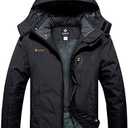 GEMYSE Men's Ski Snow Jacket Warm Winter Waterproof Coat Snowboard Rain Jacket Hooded Windproof Windbreaker.XXL