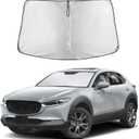EcoNour Windshield Sun Shade Compatible for Mazda CX-30 20192026 | Custom Fit Crossover Front Window Sunshade | Foldable Heat & UV Reflective Sun Visor