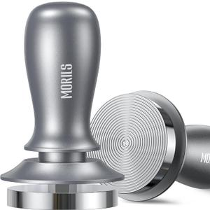 Espresso Tamper 58mm, MORILS Premium Barista Coffee Tamper with Constant 30lb Calibrated Spring Loaded, Stainless Steel Base, Fits for All 58mm 58.5mm Portafilters, Espresso Accessories (Silver)