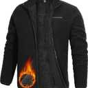Pioneer Camp Men's Polar Fleece Sherpa Lined Jacket Warm Full Zip Up Thick Jacket Soft Outwear Winter Coat with Zipper Pocket (Large, Black)