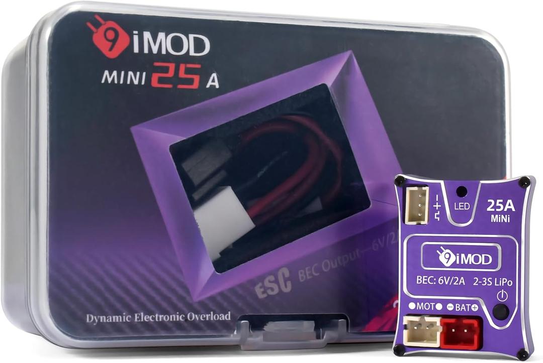 25A Brushed Micro Mini ESC for 1/18 TRX4M FCX18 1/24 Axial SCX24 FCX24 AX24 RC Crawler Upgrades (Purple)